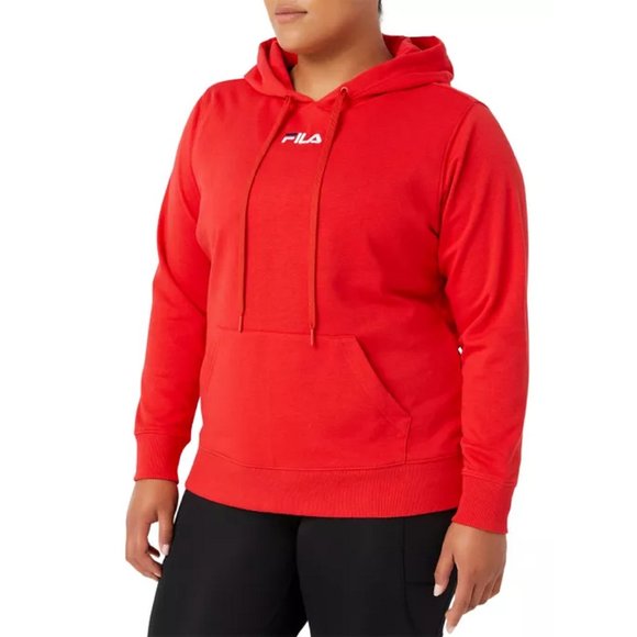 brand new RED Fila Women's Size 1X "Crowd Pleaser" Hoodie in w/Kangaroo Pocket - Picture 1 of 5